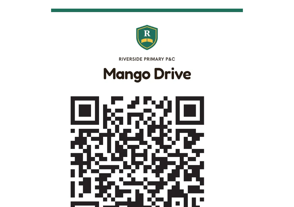 A printable QR sign for the Mango Drive